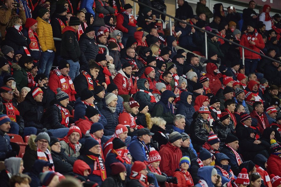 Kibice na meczu Widzewa Łódź - Pogoń Szczecin