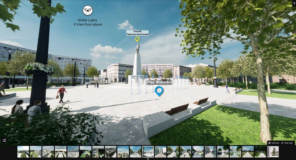 Wirtualny spacer po placu Wolności