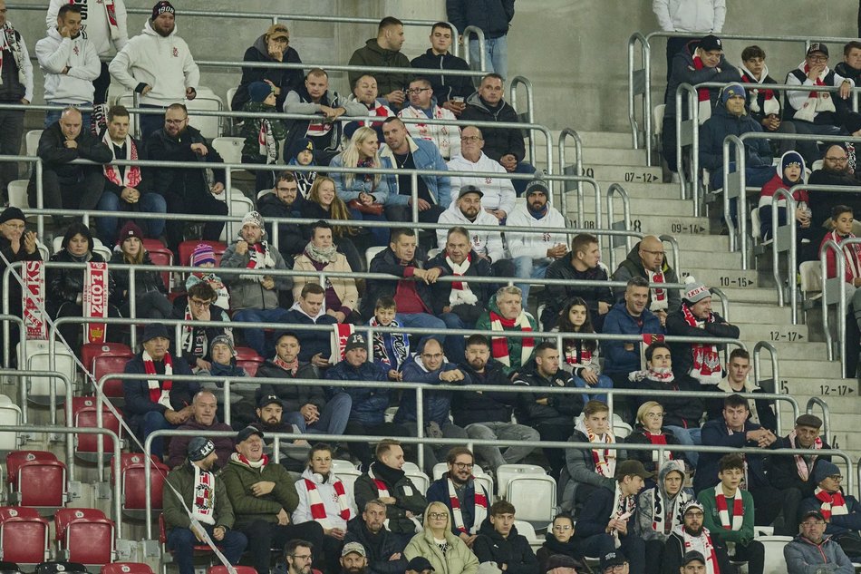 Kibice na meczu ŁKS Łódź - Raków Częstochowa