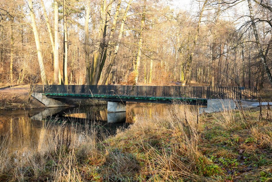 Łódź. Nowa kładka w parku Julianowskim