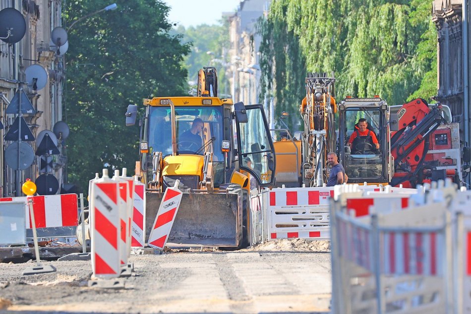 Remont Franciszkańskiej w Łodzi. Kamienica wyburzona