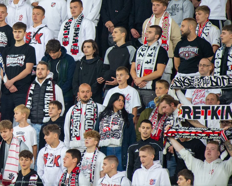 Kibice na meczu ŁKS Łódź z Górnikiem Łęczna