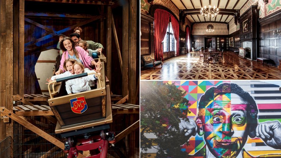 Łódź, Mandoria, Pałac Herbsta, mural Rubinsteina