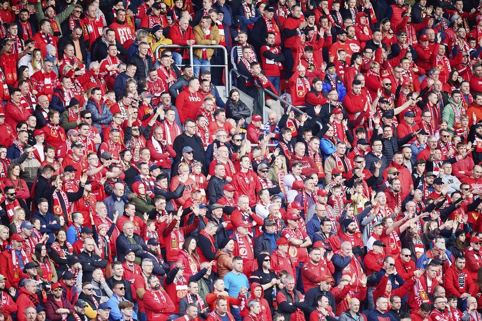 Kibice Widzewa Łódź na meczu ze Stalą Mielec