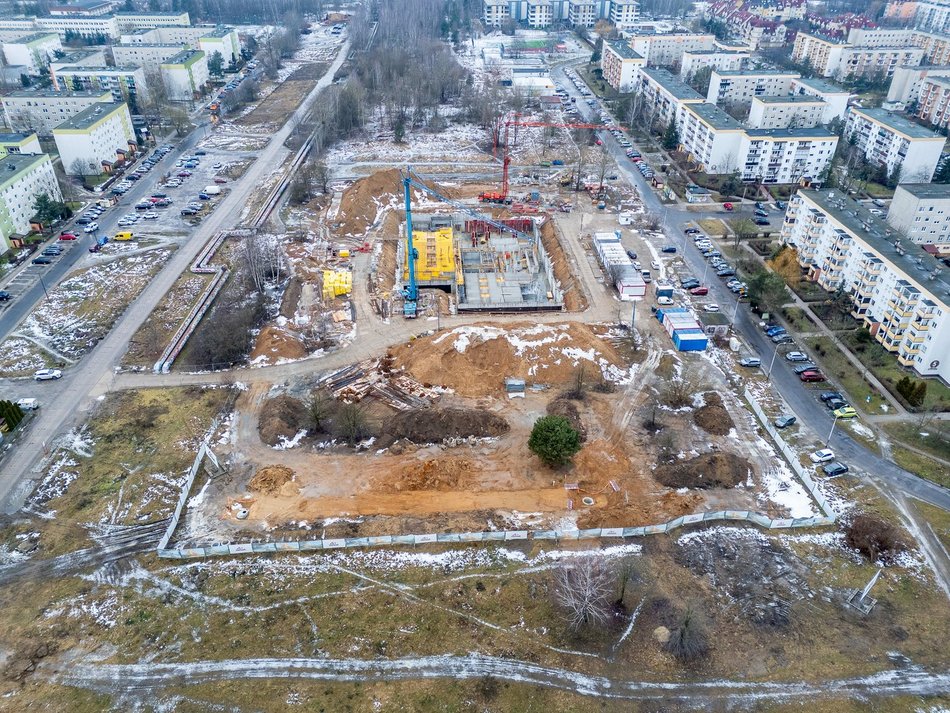 Łódź. Aquapark Widzew w Łodzi - plac budowy