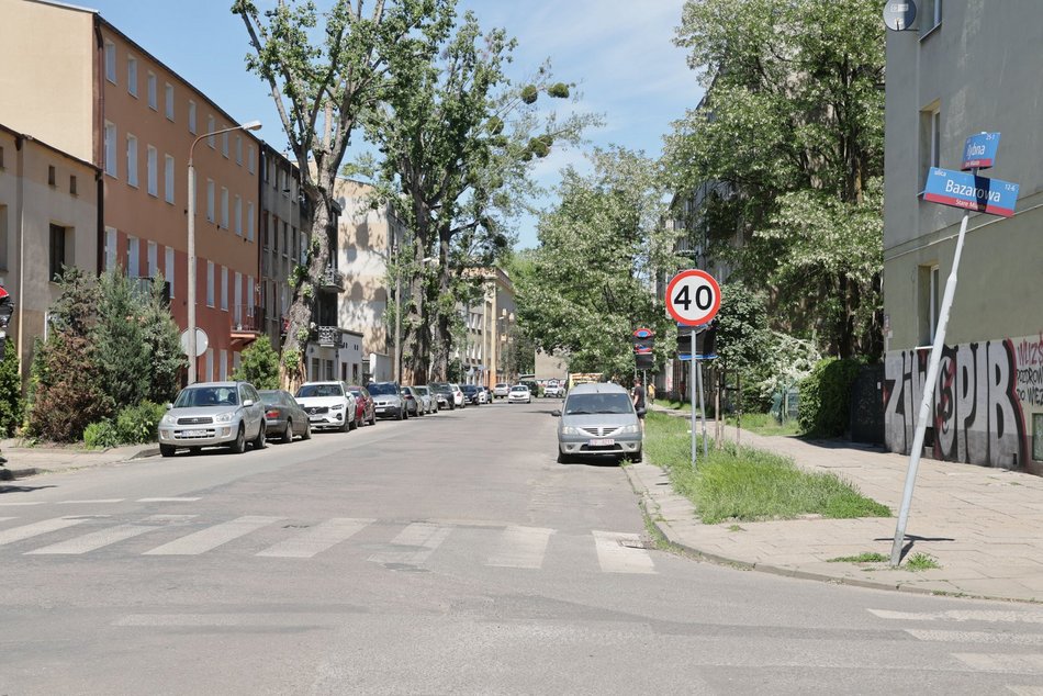 Łódź. Ulice Rybna i Bazarowa