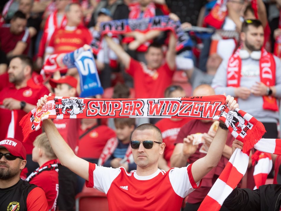 Kibice na meczu Widzew Łódź - Piast Gliwice