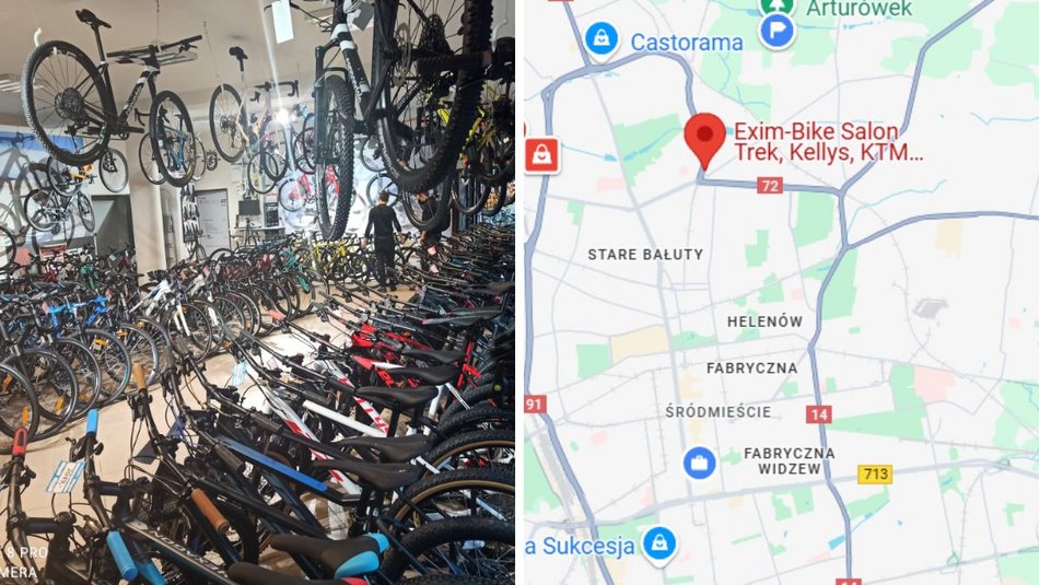 Łódź. Exim-Bike (ul. Łagiewnicka 121 i św. Teresy od Dzieciątka Jezus 106A)