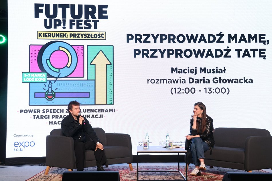Łódź. Trzeci dzień Future Up! Fest w Łodzi. Byli Maciej Musiał, Kacper Błoński i Czarek Czaruje