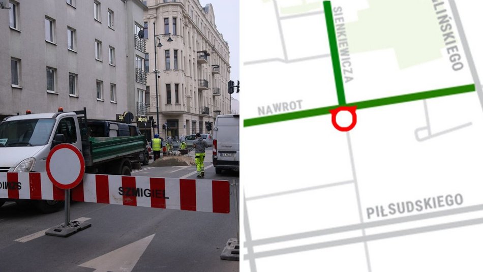 Łódź. Remont skrzyżowania Nawrot i Sienkiewicza. Drogowcy przenoszą się na drugą stronę