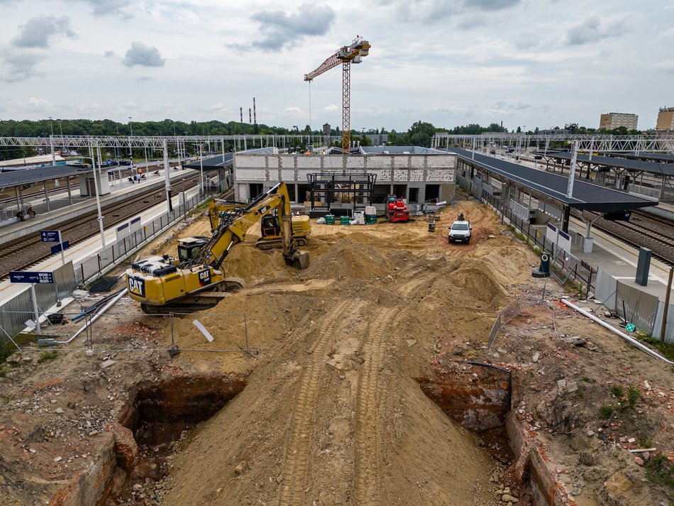 Przebudowa dworca Łódź Kaliska z lotu ptaka