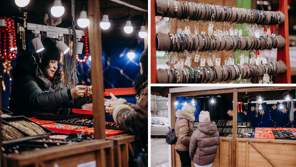 Łódź. Jarmark Bożonarodzeniowy na placu Wolności w Łodzi stoiska, kramy