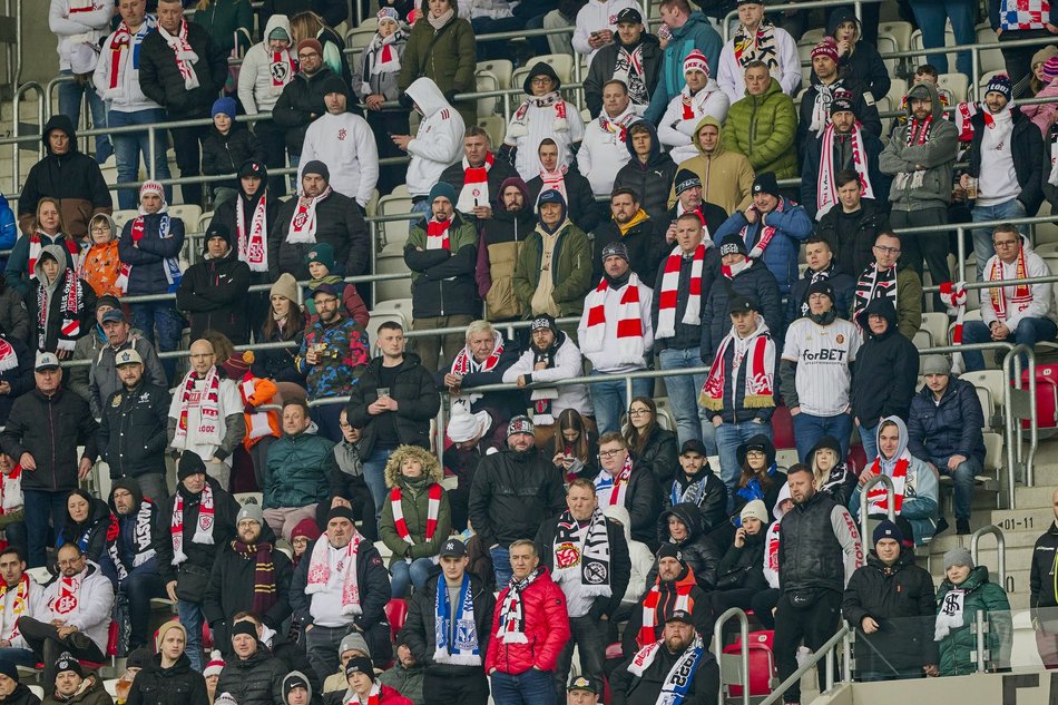 Kibice na meczu ŁKS Łódź - Lech Poznań