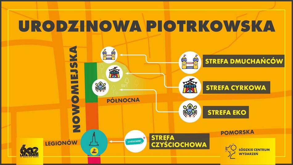 Łódź. 602. Urodziny Łodzi na Piotrkowskiej. Mnóstwo dmuchańców, technobus i... sporty wodne!