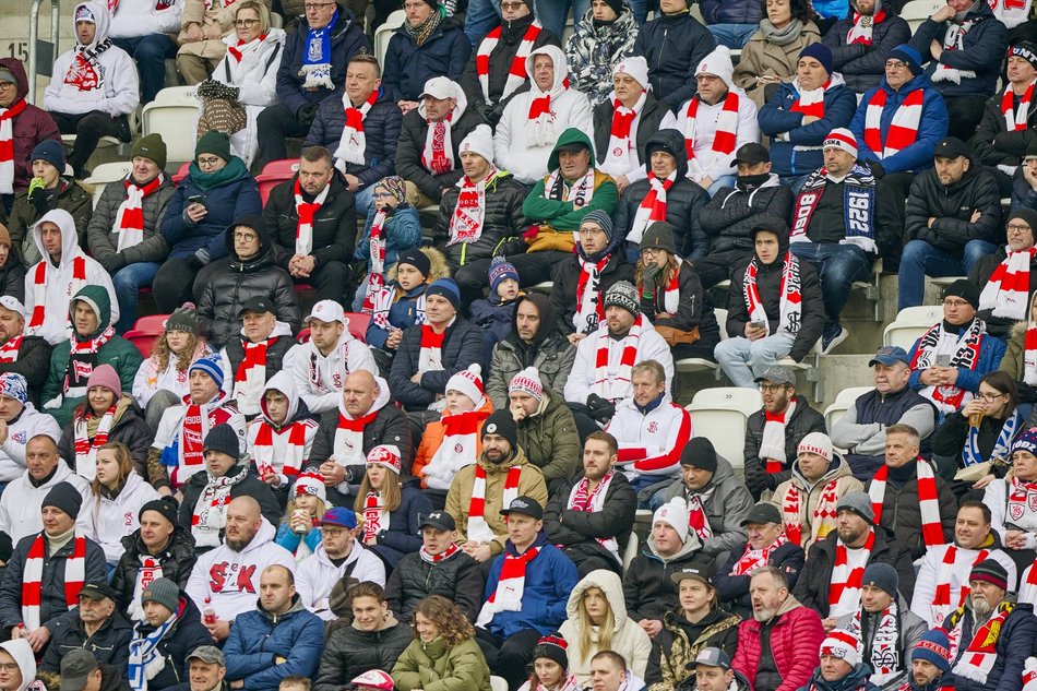 Kibice na meczu ŁKS Łódź - Lech Poznań