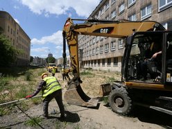 Budowa nowej drogi Wschodnia - Sienkiewicza, plac budowy