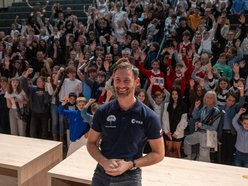 Łódź. Sławosz Uznański-Wiśniewski spotkał się z uczniami