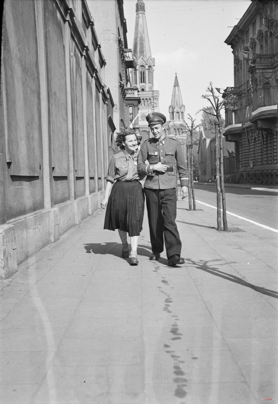 Łódź. Ulica Roosevelta w Łodzi - rok 1952