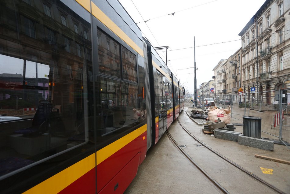 Tramwaj testowy MPK Łódź na ul. Zachodniej