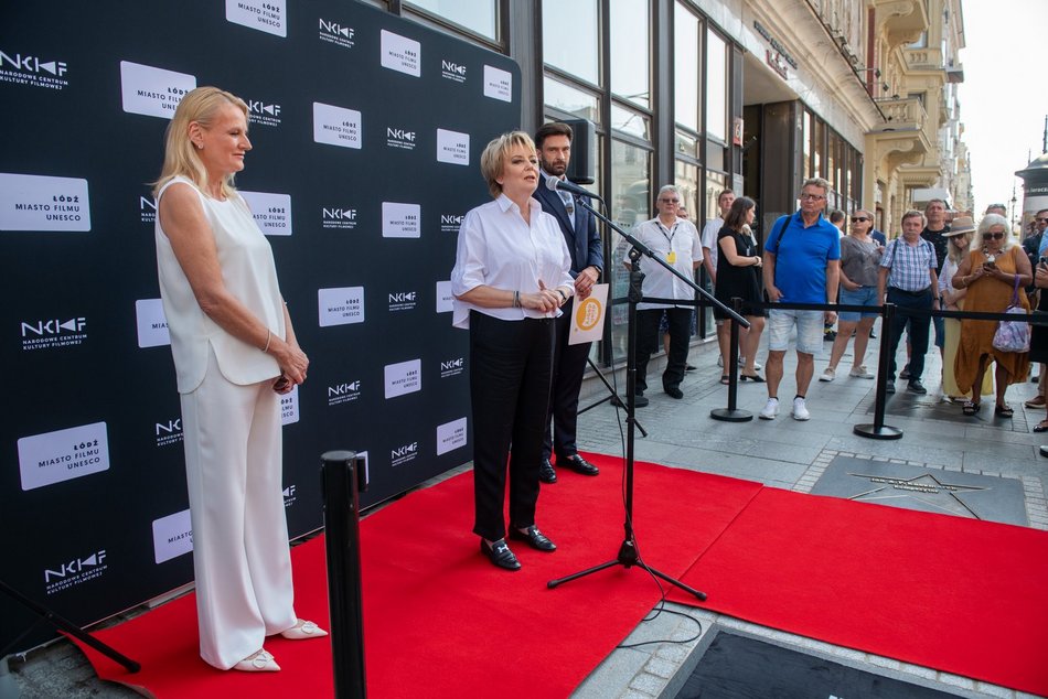 Uroczyste odsłonięcie gwiazdy braci Warner w Alei Gwiazd na Piotrkowskiej w Łodzi