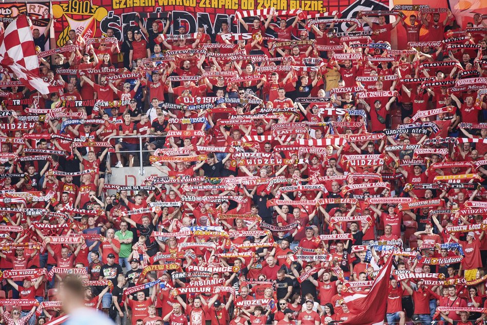 Kibice na meczu Widzew Łódź - Cracovia
