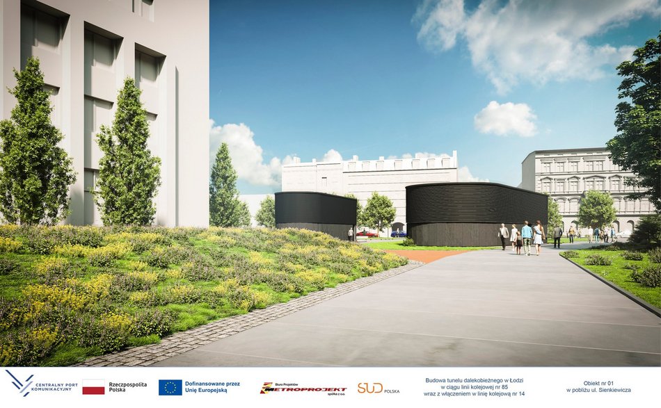 Obiekty naziemne nad tunelem KDP w Łodzi