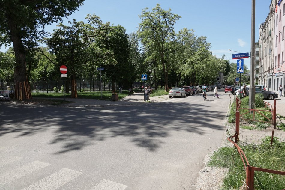 Łódź. Ulice Rybna i Bazarowa