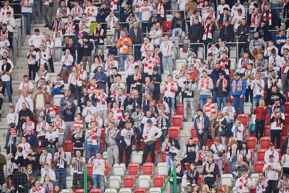 Kibice na meczu ŁKS Łódź - Arka Gdynia