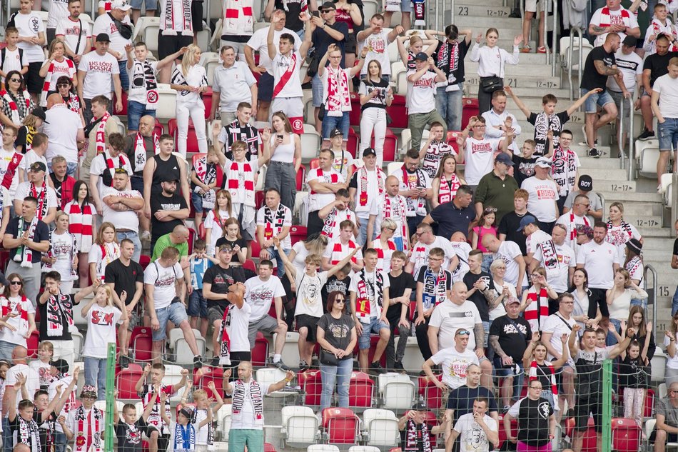 Kibice na meczu ŁKS Łódź ze Stalą Mielec