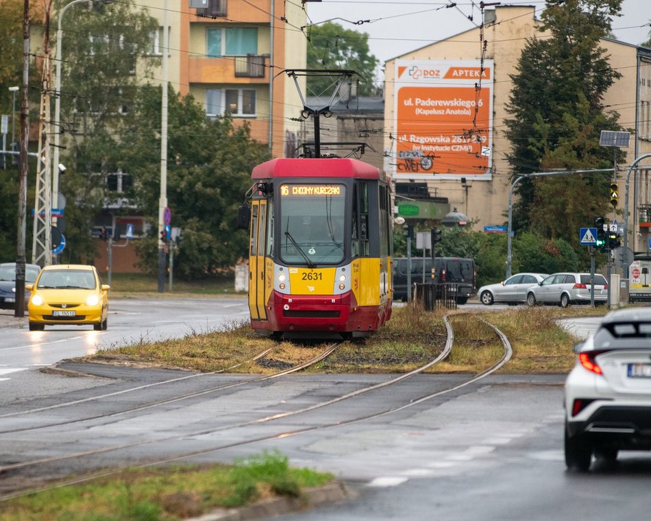 Tramwaj MPK Łódź na ul. Rzgowskiej