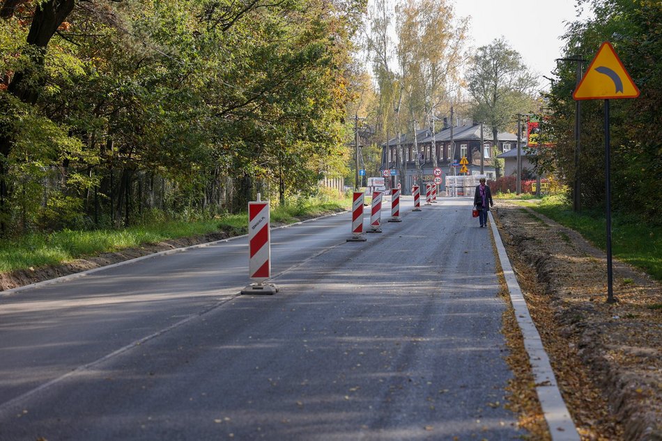 widok na roboty drogowe na ulicy Aleksandrowskiej