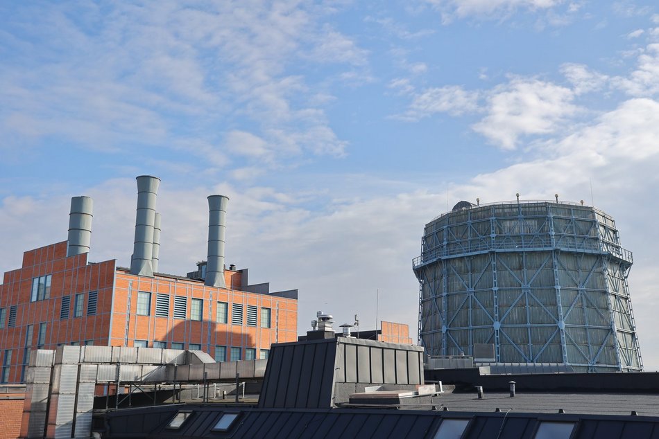 Widok z tarasu widokowego na chłodni EC1 Łódź