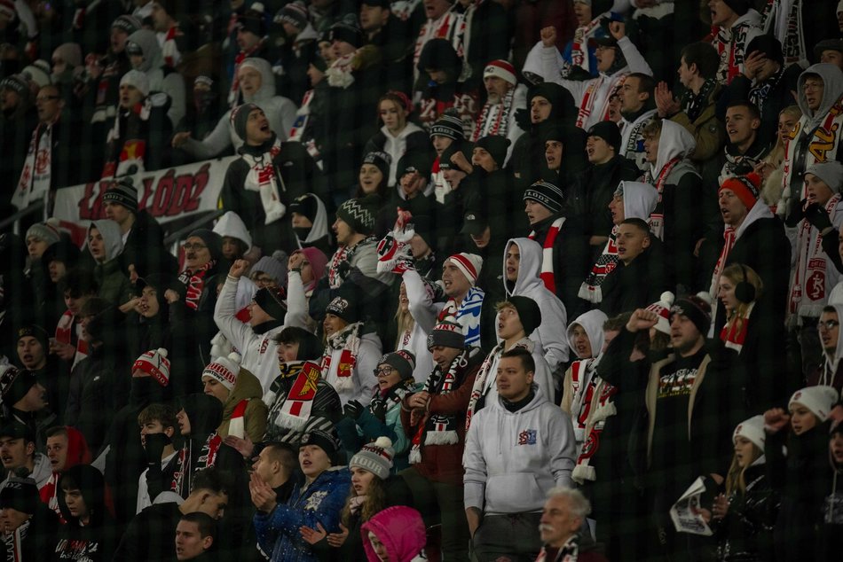 Kibice na meczu ŁKS Łódź z Legią Warszawa
