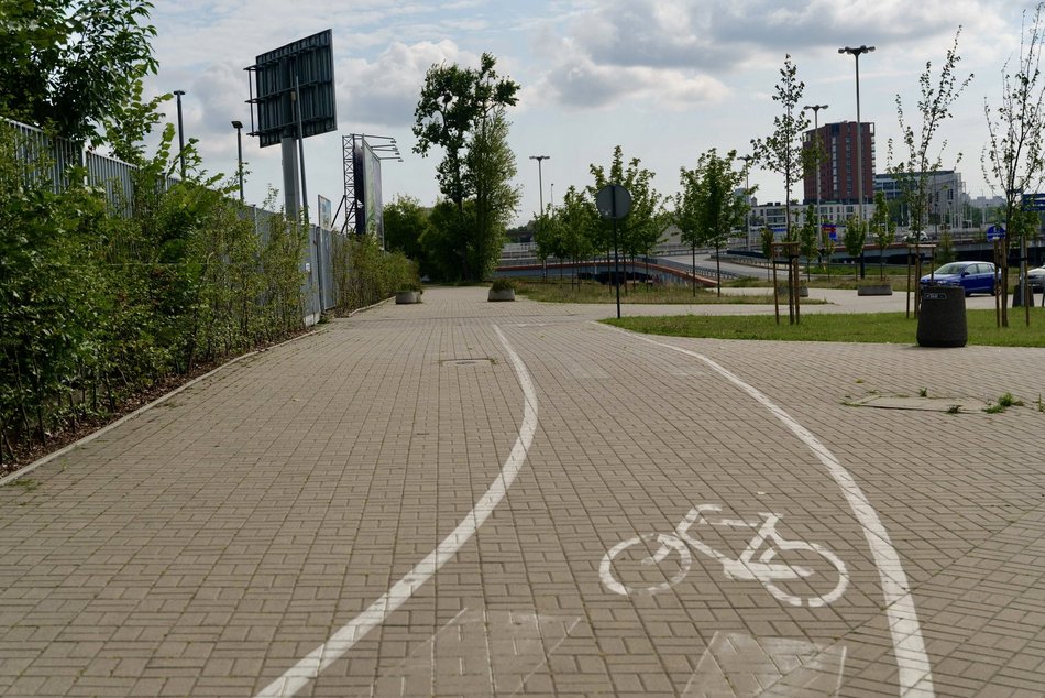 Łódź. Droga rowerowa na al. Bandurskiego w Łodzi przed remontem
