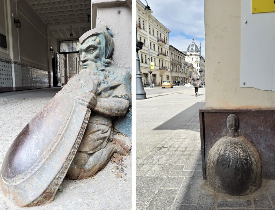 Żeliwne odboje w bramach kamienic przy ul. Piotrkowskiej