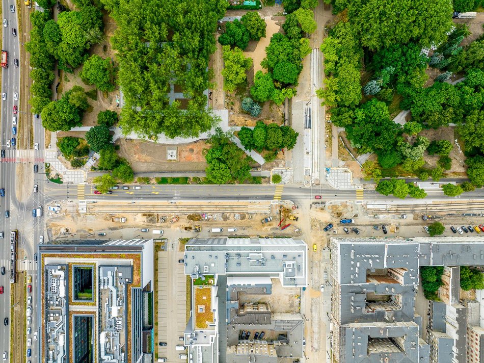 remont ulicy z drona