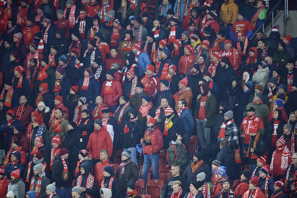 Kibice na meczu Widzewa Łódź - Pogoń Szczecin