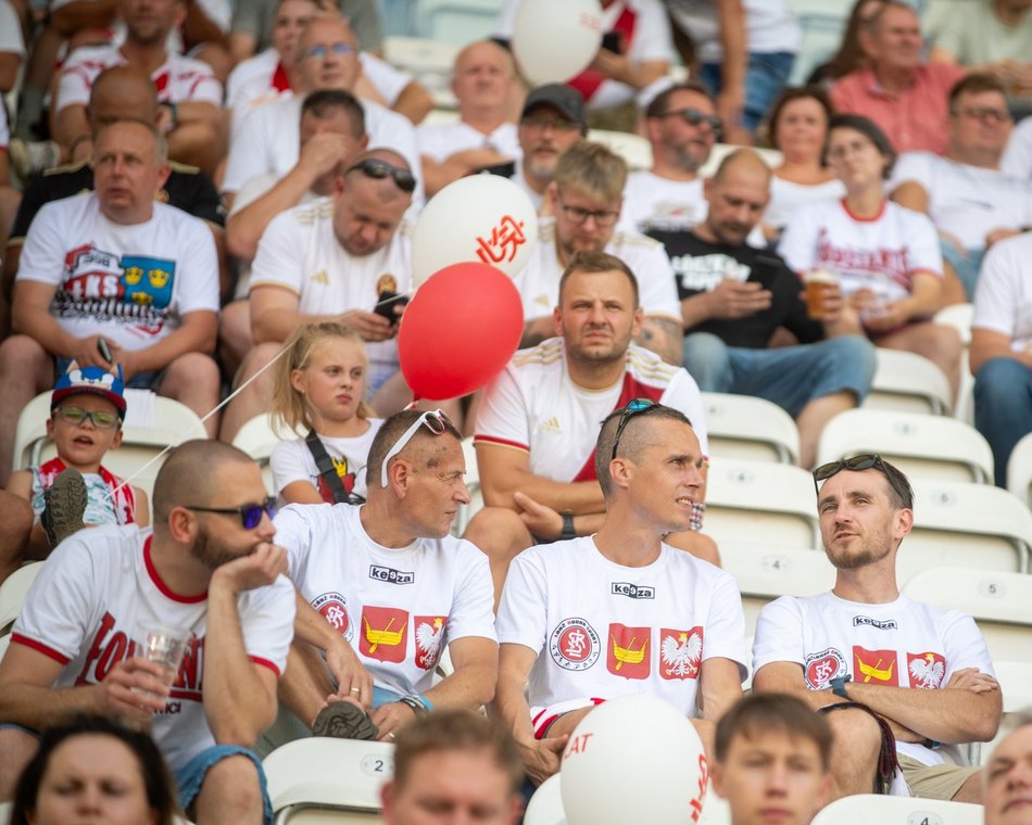 Kibice na meczu ŁKS Łódź - Pogoń Szczecin