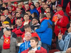 Kibice na meczu Widzewa Łódź z Radomiakiem Radom