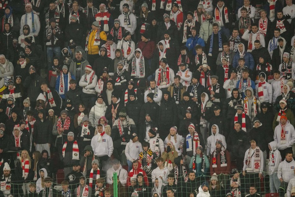 Kibice na meczu ŁKS Łódź z Legią Warszawa