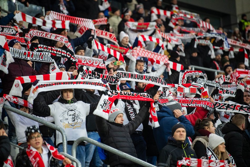 Kibice na meczu ŁKS Łódź z Legią Warszawa