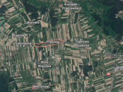 Łódź. Bykowiec - część wsi Prądzew (na mapie)