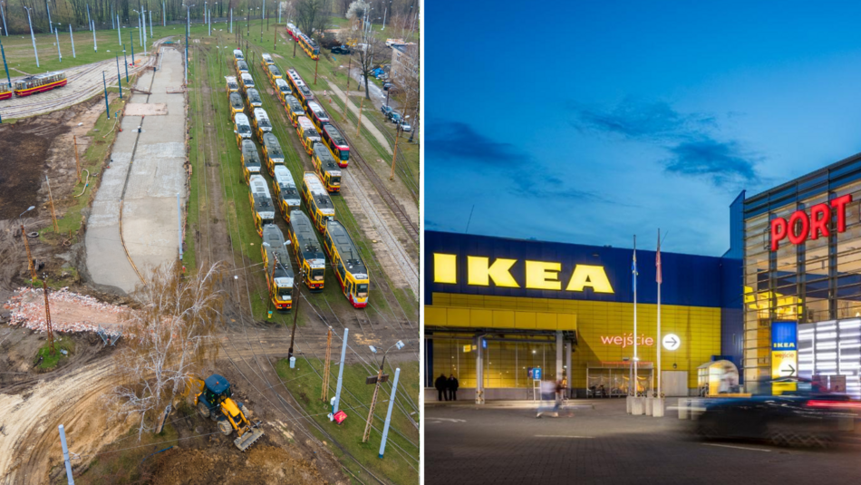 Zajezdnia tramwajowa Chocianowice i IKEA w Porcie Łódź