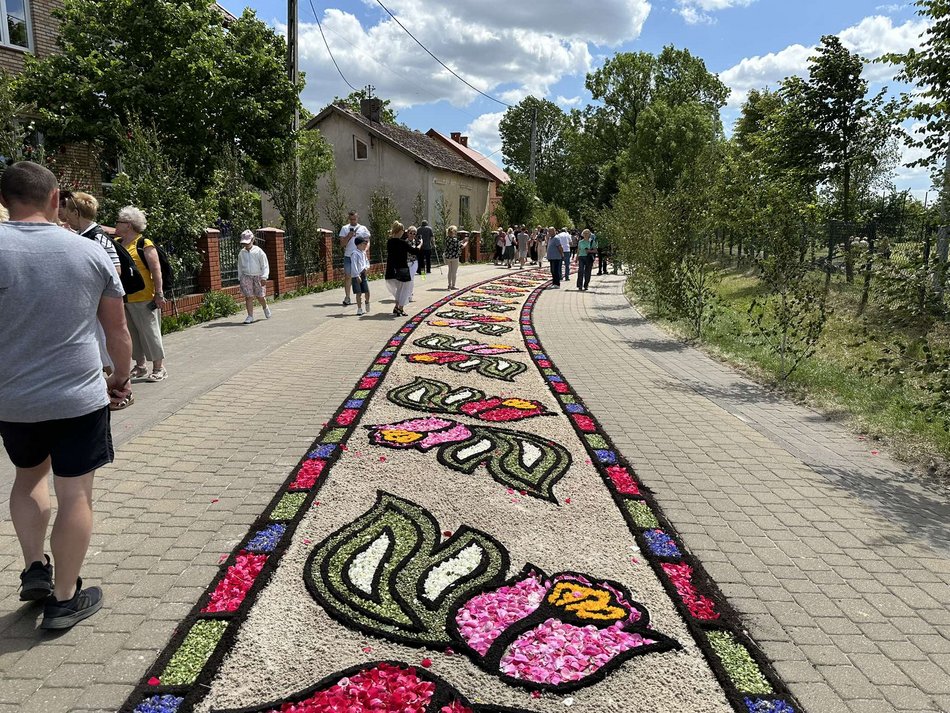 Łódź. Boże Ciało w Łódzkiem. Kwiatowe dywany w Spycimierzu