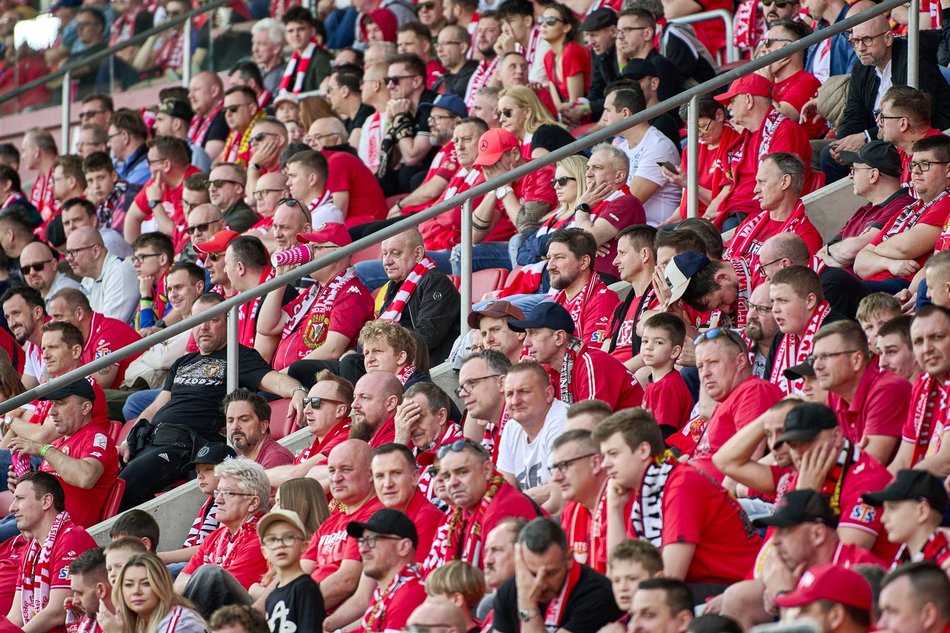 Kibice na meczu Widzewa Łódź