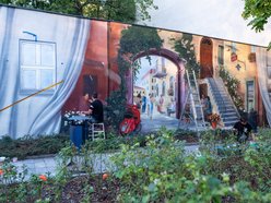 Łódź. Niezwykły mural w Pasażu Róży w Łodzi. Iście włoski klimat!