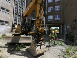 Budowa nowej drogi Wschodnia - Sienkiewicza, plac budowy