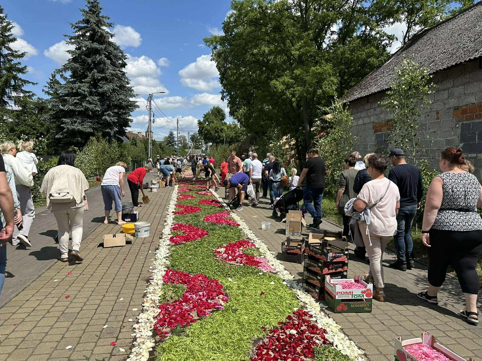 Łódź. Boże Ciało w Łódzkiem. Kwiatowe dywany w Spycimierzu