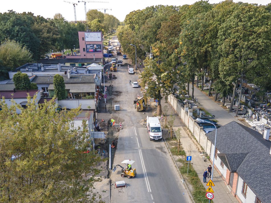 Remont ulicy Ogrodowej w Łodzi.