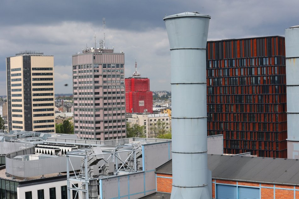 Widok z tarasu widokowego na chłodni EC1 Łódź